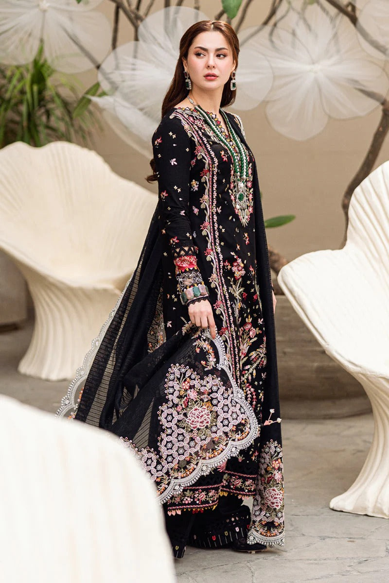 QALAMKAR LAWN 3PC - LAWN EMB SHIRT WITH MONARK HEAVY EMB READY TO WEAR DUPATTA AND LAWN DYED TROUSER | RP