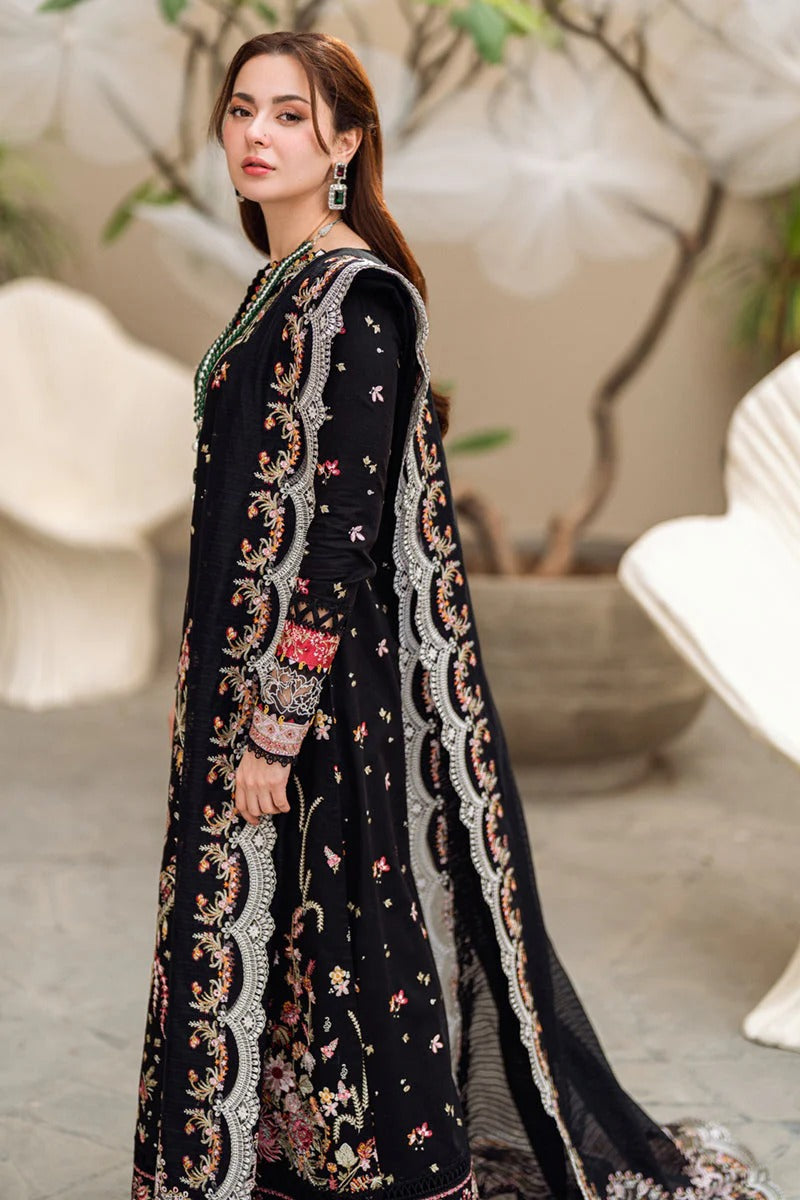 QALAMKAR LAWN 3PC - LAWN EMB SHIRT WITH MONARK HEAVY EMB READY TO WEAR DUPATTA AND LAWN DYED TROUSER | RP
