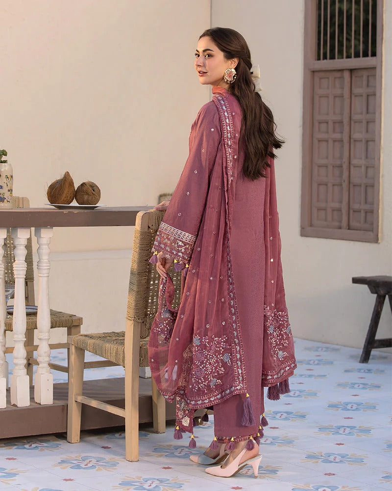 JADE LAWN 3PC - LAWN SEQUENCE EMB SHIRT WITH CHIFFON EMB DUPATTA AND LAWN DYED TROUSER | RP-3744