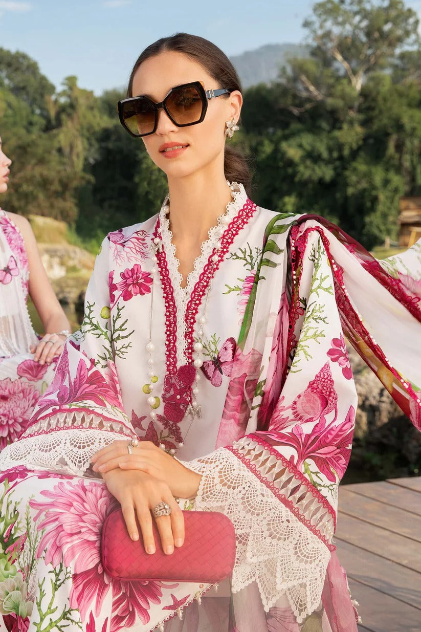 MARIA.B LAWN 3PC - LAWN EMB PRINTED SHIRT WITH CHIFFON PRINTED DUPATTA AND LAWN PRINTED TROUSER | RP-2