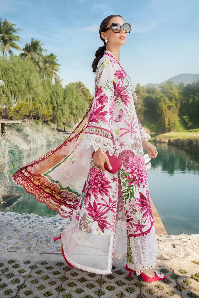 MARIA.B LAWN 3PC - LAWN EMB PRINTED SHIRT WITH CHIFFON PRINTED DUPATTA AND LAWN PRINTED TROUSER | RP-2