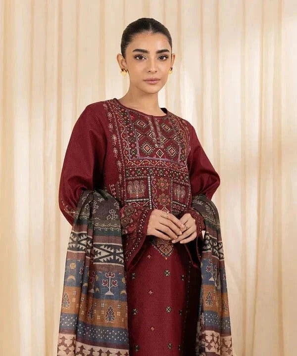 SAPPHIRE LAWN 3PC - LAWN EMB SHIRT WITH MONARK PRINTED DUPATTA AND LAWN DYED TROUSER | RP-3746