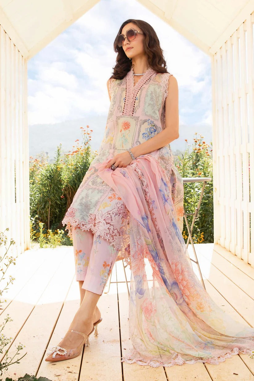 MARIA.B LAWN 3PC - LAWN EMB PRINTED SHIRT WITH CHIFFON PRINTED DUPATTA AND LAWN PRINTED TROUSER | RP-2522
