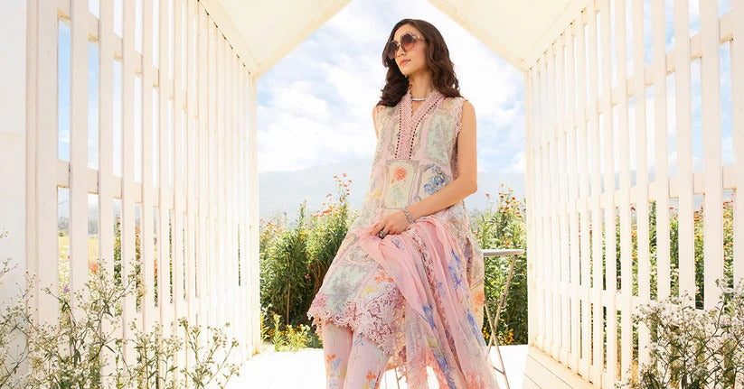 MARIA.B LAWN 3PC - LAWN EMB PRINTED SHIRT WITH CHIFFON PRINTED DUPATTA AND LAWN PRINTED TROUSER | RP-2522