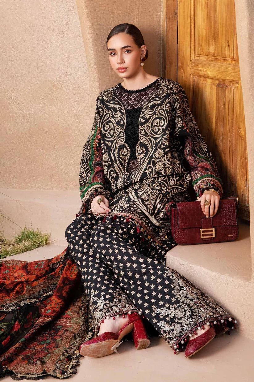 MARIA.B LAWN 3PC - LAWN EMB PRINTED SHIRT WITH CHIFFON PRINTED DUPATTA AND LAWN EMB PRINTED TROUSER | RP-2517