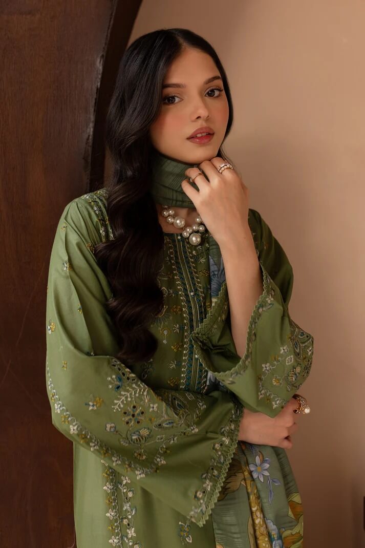 BATIK LAWN 3PC - LAWN EMB SHIRT WITH MONARK PRINTED DUPATTA AND LAWN EMB TROUSER | RP-3700