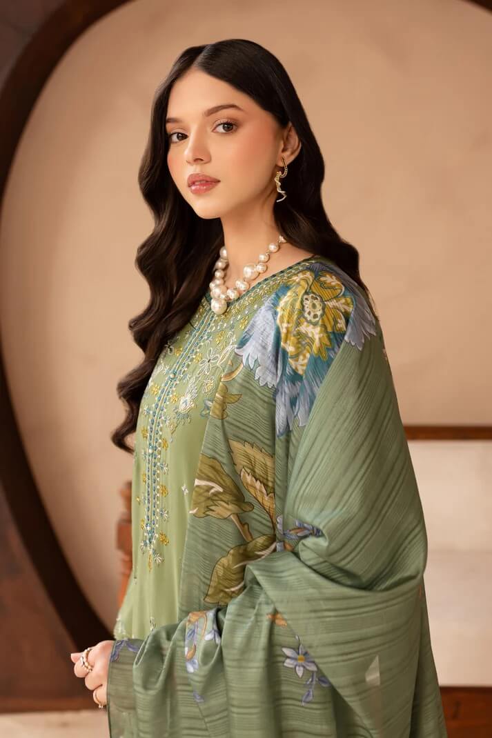 BATIK LAWN 3PC - LAWN EMB SHIRT WITH MONARK PRINTED DUPATTA AND LAWN EMB TROUSER | RP-3700