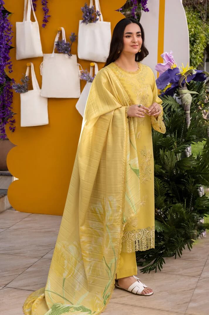RANG RASIYA LAWN 3PC - LAWN EMB SHIRT WITH MONARK PRINTED DUPATTA AND LAWN AIRJET DYED TROUSER | RP-3701