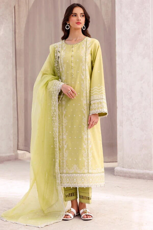 SAPPHIRE LAWN 3PC - LAWN EMB SHIRT WITH ORGANZA EMB DUPATTA AND LAWN DYED TROUSER | RP-3697