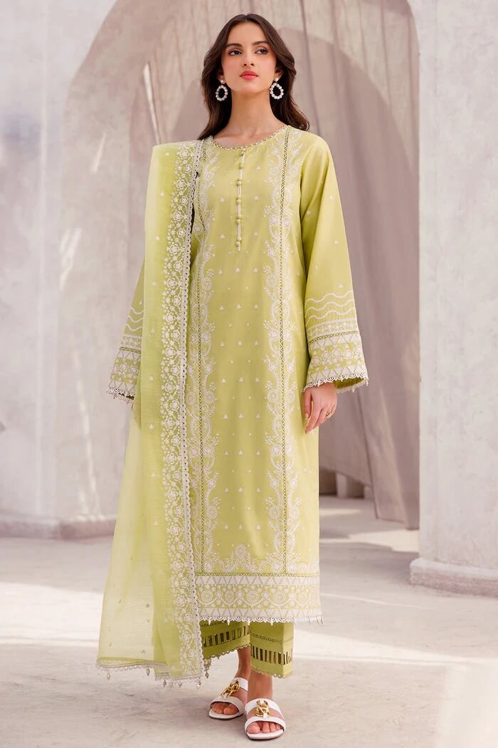 SAPPHIRE LAWN 3PC - LAWN EMB SHIRT WITH ORGANZA EMB DUPATTA AND LAWN DYED TROUSER | RP-3697