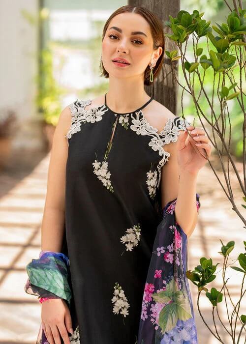 ASIFA NABEEL LAWN 3PC - LAWN EMB PRINTED SHIRT WITH CHIFFON PRINTED DUPATTA AND LAWN PRINTED TROUSER | RP-2515
