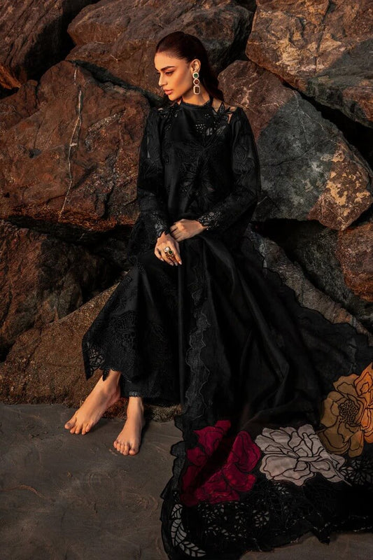 RANG RASIYA LAWN 3PC - LAWN EMB SHIRT WITH ORGANZA EMB DUPATTA AND LAWN DYED TROUSER | RP-3718