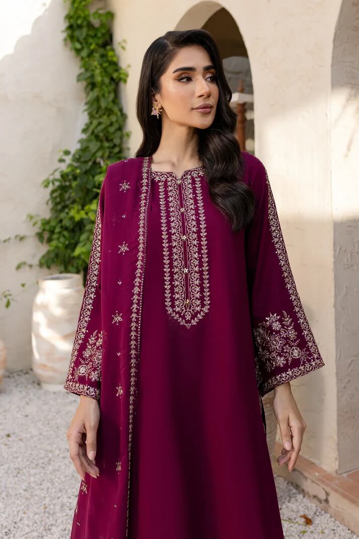 BATIK LAWN 3PC - LAWN EMB SHIRT WITH BAMBER CHIFFON EMB DUPATTA AND LAWN DYED TROUSER | RP-3611