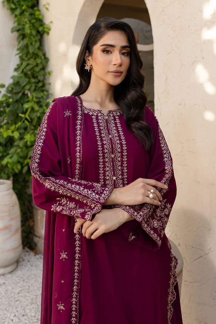 BATIK LAWN 3PC - LAWN EMB SHIRT WITH BAMBER CHIFFON EMB DUPATTA AND LAWN DYED TROUSER | RP-3611