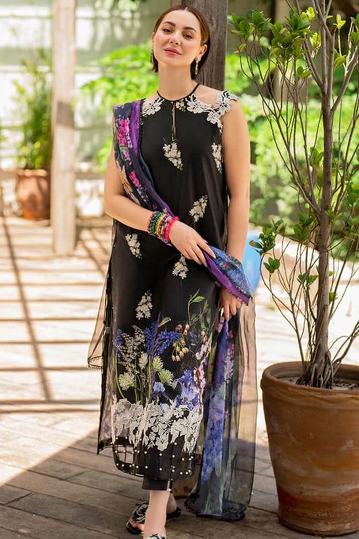 ASIFA NABEEL LAWN 3PC - LAWN EMB PRINTED SHIRT WITH CHIFFON PRINTED DUPATTA AND LAWN PRINTED TROUSER | RP-2515