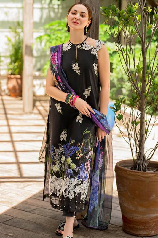 ASIFA NABEEL LAWN 3PC - LAWN EMB PRINTED SHIRT WITH CHIFFON PRINTED DUPATTA AND LAWN PRINTED TROUSER | RP-2515