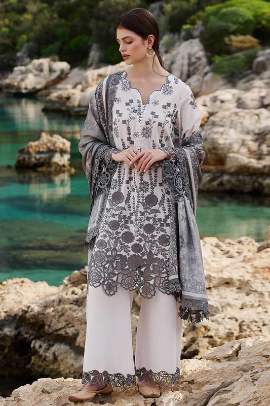 IMAGE LAWN 3PC - LAWN EMB SHIRT WITH CHIFFON PRINTED DUPATTA AND LAWN EMB TROUSER | RP-3710
