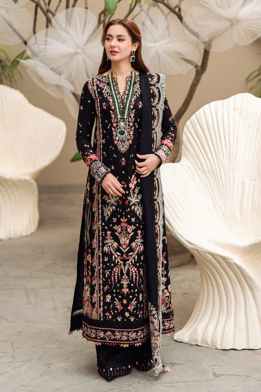 QALAMKAR LAWN 3PC - LAWN EMB SHIRT WITH MONARK HEAVY EMB READY TO WEAR DUPATTA AND LAWN DYED TROUSER | RP