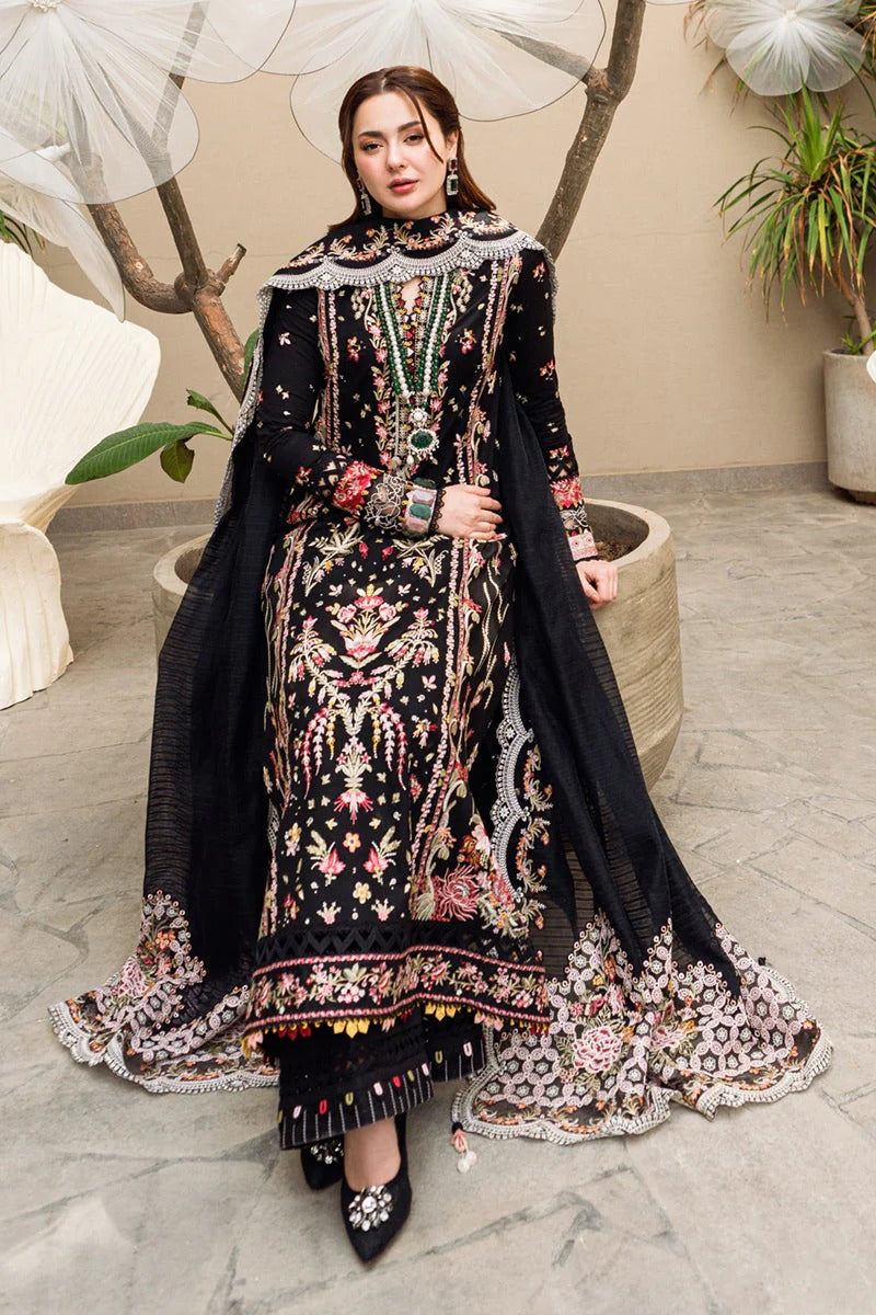 QALAMKAR LAWN 3PC - LAWN EMB SHIRT WITH MONARK HEAVY EMB READY TO WEAR DUPATTA AND LAWN DYED TROUSER | RP