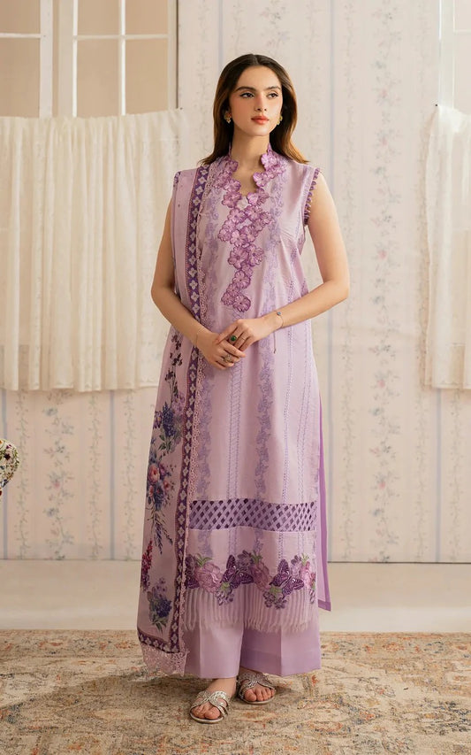 ASIFA NABEEL LAWN 3PC - LAWN EMB SHIRT WITH MONARK PRINTED DUPATTA AND LAWN DYED TROUSER | RP-3756