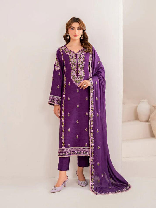 Garnet Lawn Emb 3Pcs 1028 rangpasand.com 01