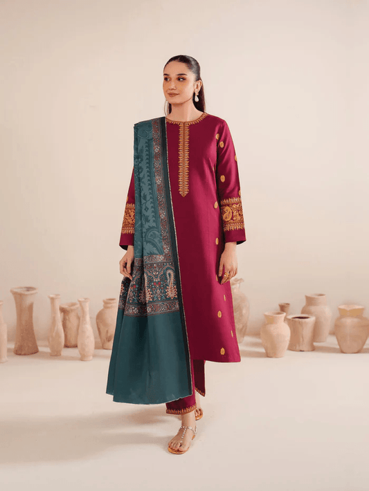 Garnet Lawn Emb 3Pcs 1040 rangpasand.com 01