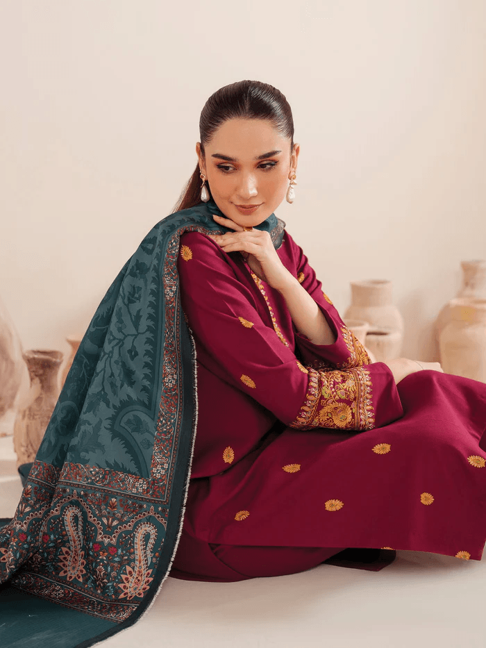 Garnet Lawn Emb 3Pcs 1040 rangpasand.com 04