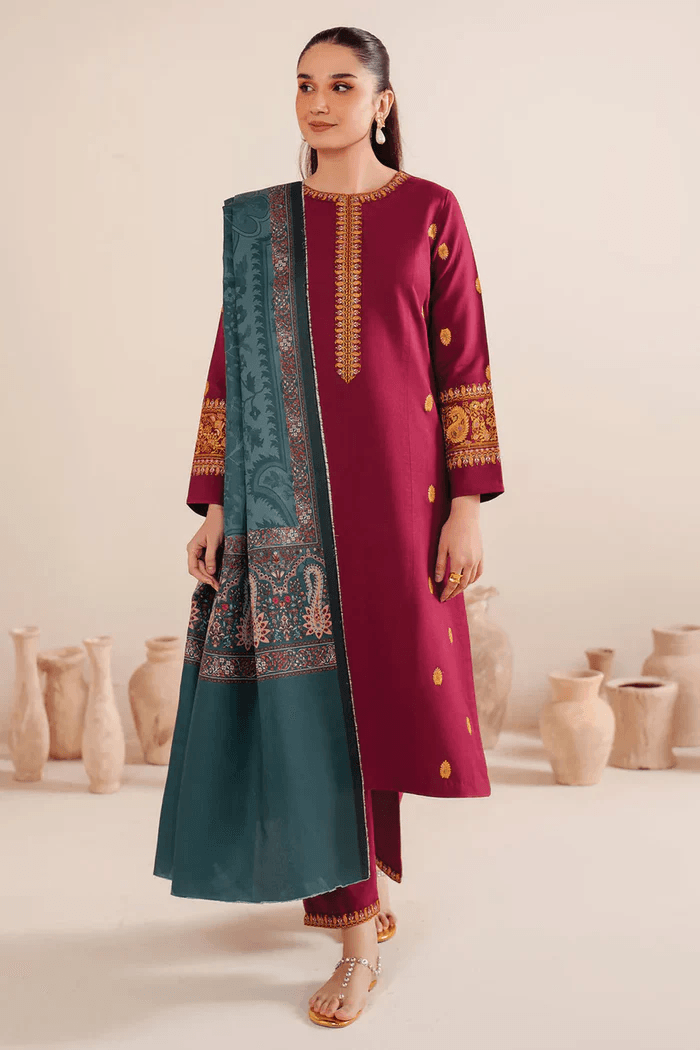 Garnet Lawn Emb 3Pcs 1040 rangpasand.com 08
