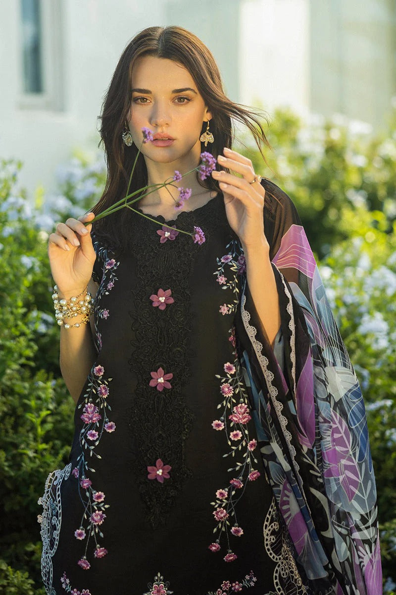 MUSHQ LAWN 3PC - LAWN EMB SHIRT WITH CHIFFON PRINTED DUPATTA AND LAWN DYED TROUSER | RP-3733