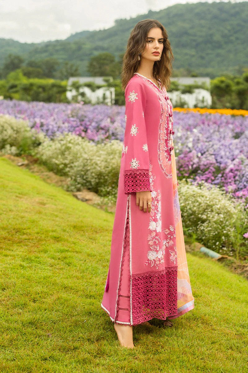 MUSHQ LAWN 3PC - LAWN EMB SHIRT WITH CHIFFON PRINTED DUPATTA AND LAWN DYED TROUSER | RP-3743