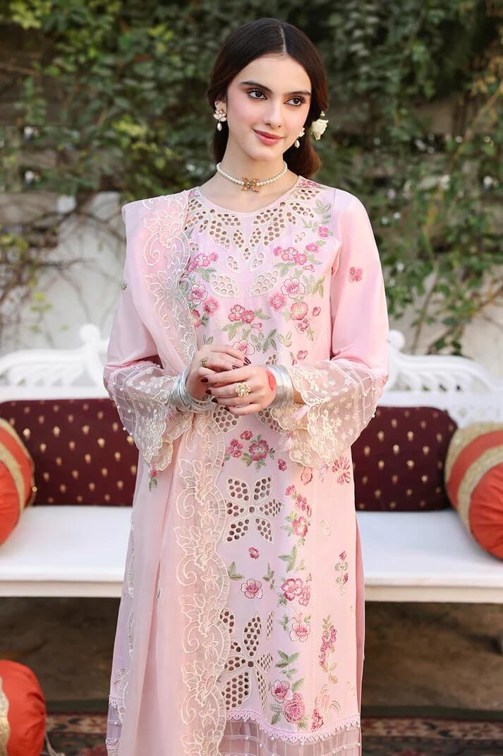 MAHNUR LAWN 3PC - LAWN EMB SHIRT WITH MONARK EMB DUPATTA AND LAWN DYED TROUSER | RP-3716