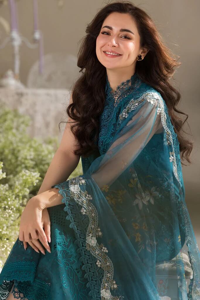 SOBIA NAZIR LAWN 3PC - LAWN EMB SHIRT WITH COTTON NET EMB PRINTED DUPATTA AND LAWN EMB TROUSER | RP-3699