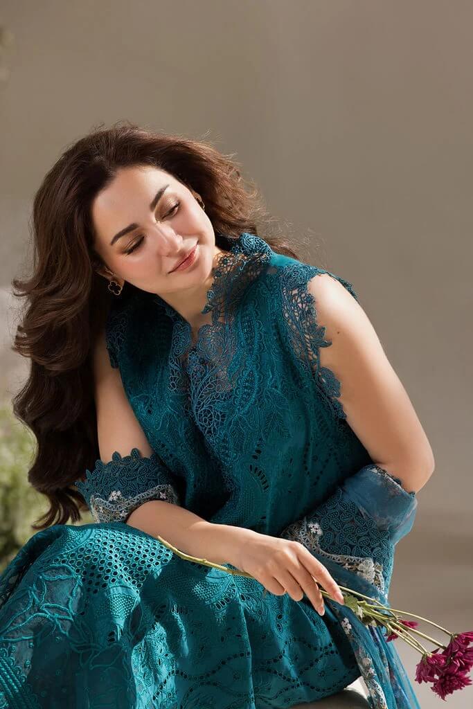 SOBIA NAZIR LAWN 3PC - LAWN EMB SHIRT WITH COTTON NET EMB PRINTED DUPATTA AND LAWN EMB TROUSER | RP-3699