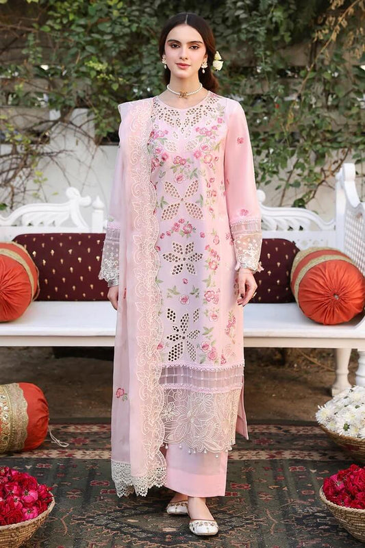 MAHNUR LAWN 3PC - LAWN EMB SHIRT WITH MONARK EMB DUPATTA AND LAWN DYED TROUSER | RP-3716