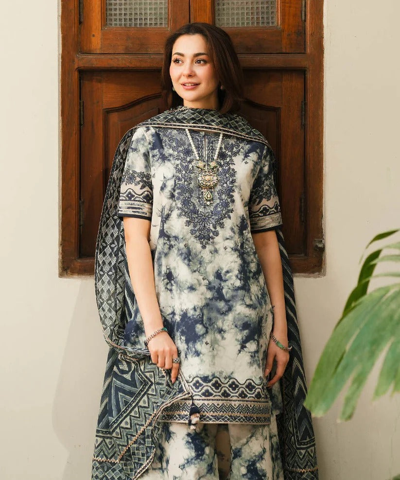 SAPPHIRE LAWN 3PC - LAWN EMB PRINTED SHIRT WITH CHIFFON PRINTED DUPATTA AND LAWN PRINTED TROUSER | RP