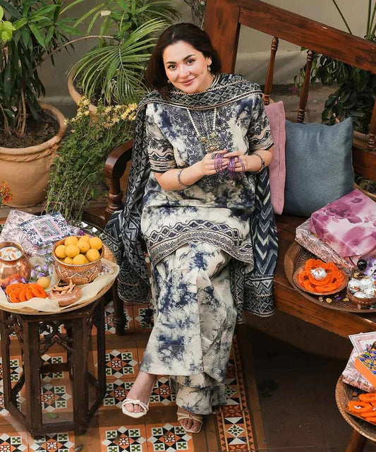 SAPPHIRE LAWN 3PC - LAWN EMB PRINTED SHIRT WITH CHIFFON PRINTED DUPATTA AND LAWN PRINTED TROUSER | RP