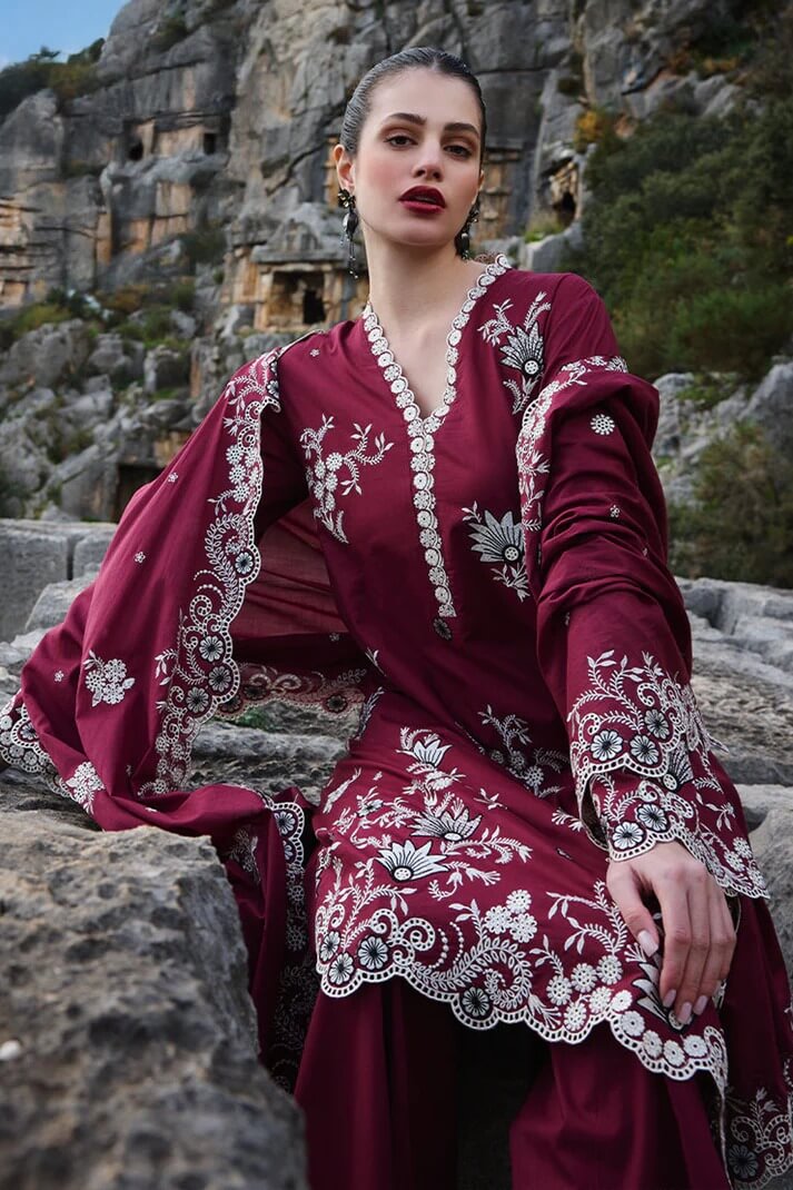 IMAGE LAWN 3PC - LAWN EMB SHIRT WITH MONARK EMB DUPATTA AND LAWN EMB TROUSER | RP-3715