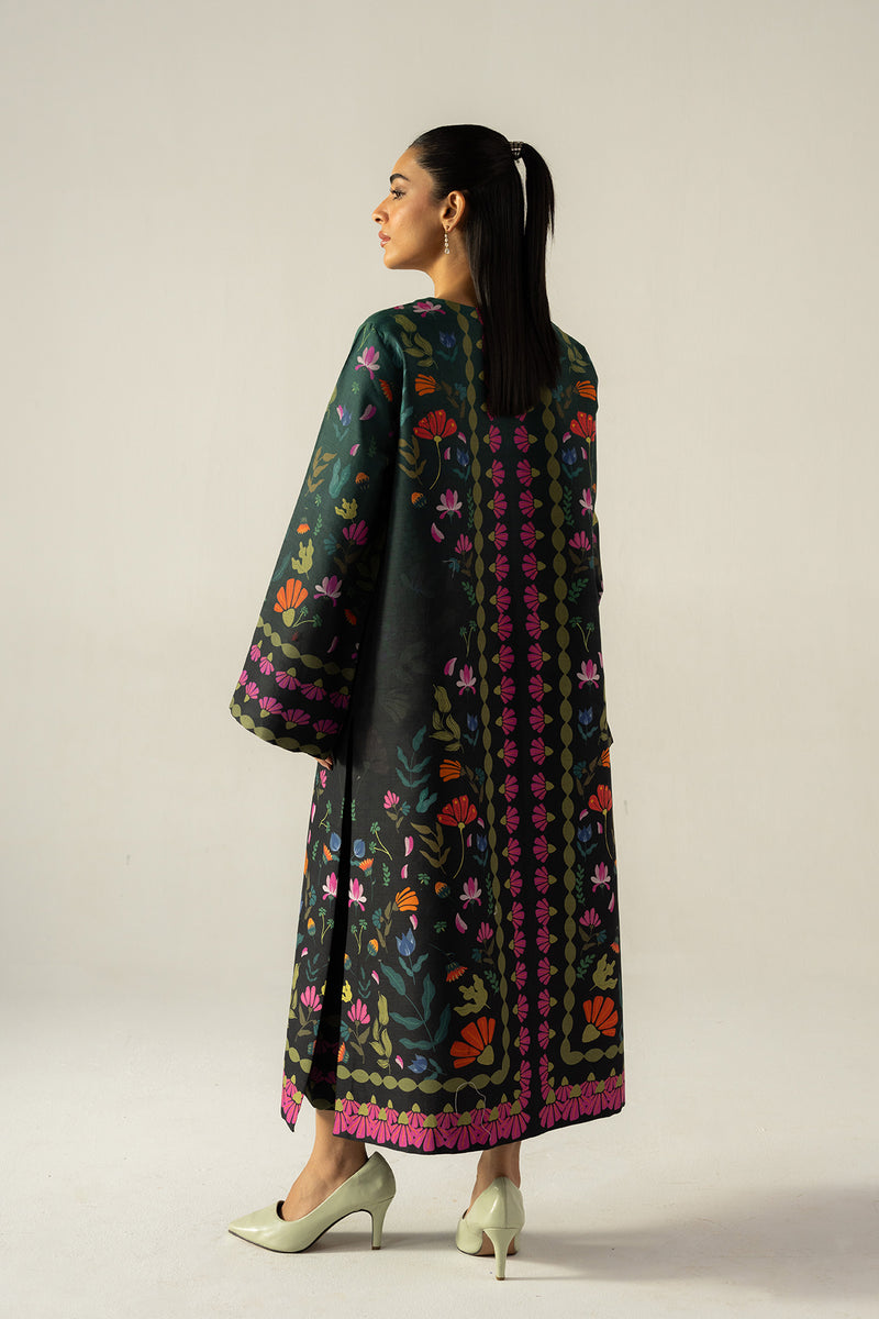 AFROZEH-2PC SHAMOZE SILK PRINTED SHIRT WITH SHAMOZE SILK PRINTED TROUSER-BIC-