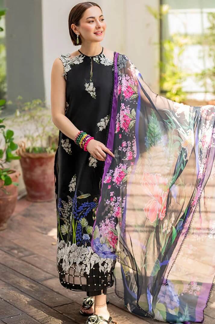 ASIFA NABEEL LAWN 3PC - LAWN EMB PRINTED SHIRT WITH CHIFFON PRINTED DUPATTA AND LAWN PRINTED TROUSER | RP-2515