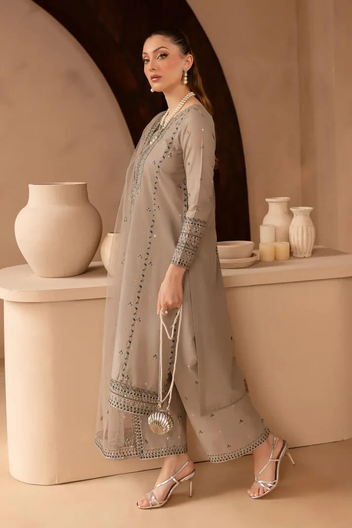 BATIK LAWN 3PC - LAWN EMB SHIRT WITH ORGANZA EMB DUPATTA AND LAWN EMB TROUSER | RP-3692