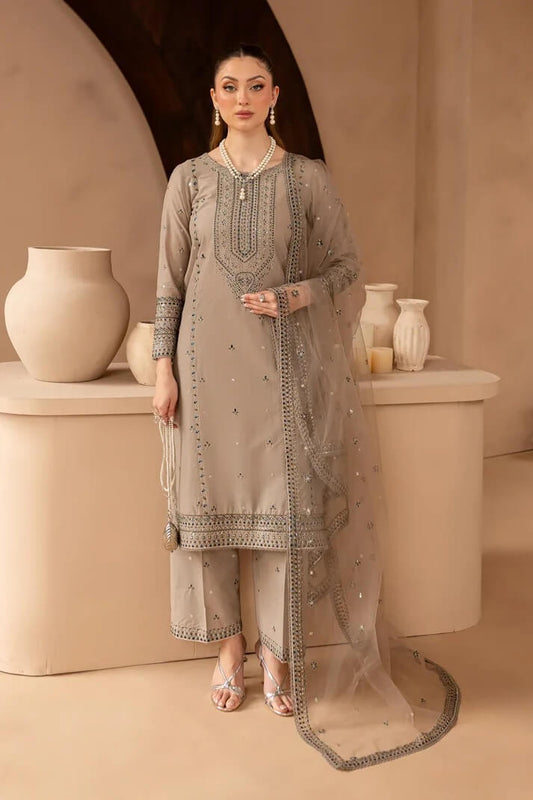 BATIK LAWN 3PC - LAWN EMB SHIRT WITH ORGANZA EMB DUPATTA AND LAWN EMB TROUSER | RP-3692