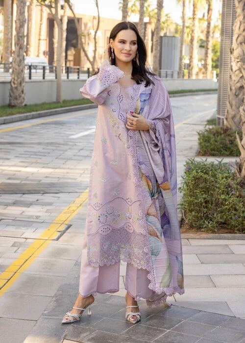 RANG RASIYA LAWN 3PC - LAWN EMB SHIRT WITH MONARK PRINTED DUPATTA AND LAWN DYED TROUSER | RP-3706