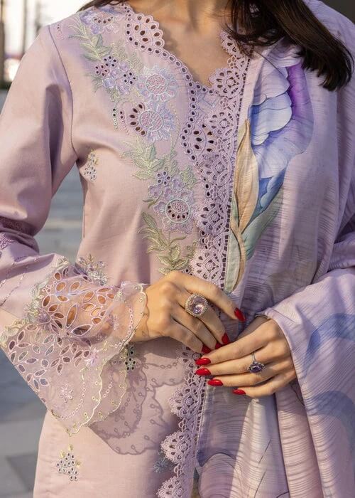 RANG RASIYA LAWN 3PC - LAWN EMB SHIRT WITH MONARK PRINTED DUPATTA AND LAWN DYED TROUSER | RP-3706