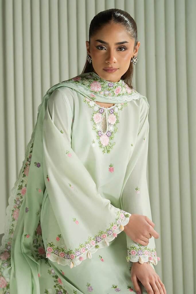 CROSS STITCH LAWN 3PC - LAWN EMB SHIRT WITH MONARK EMB DUPATTA AND LAWN DYED TROUSER | RP-3695