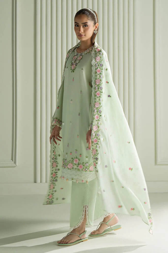 CROSS STITCH LAWN 3PC - LAWN EMB SHIRT WITH MONARK EMB DUPATTA AND LAWN DYED TROUSER | RP-3695