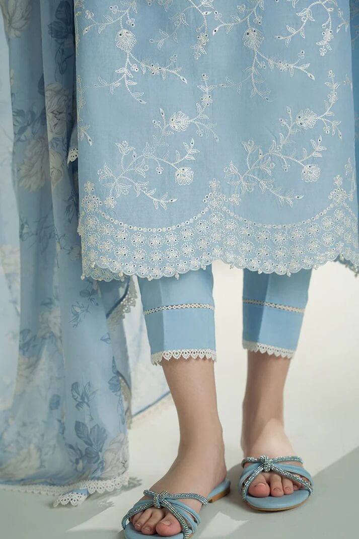 CROSS STITCH LAWN 3PC - LAWN EMB SHIRT WITH MONARK PRINTED DUPATTA AND LAWN DYED TROUSER | RP-3664
