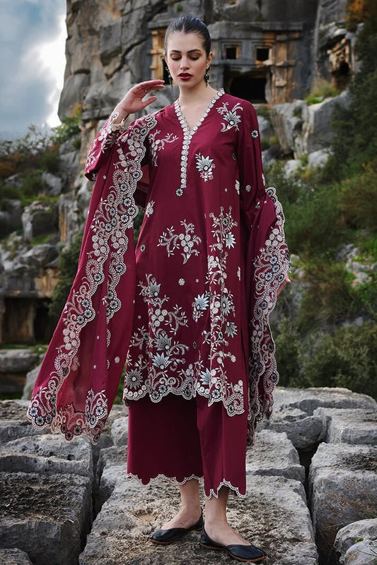 IMAGE LAWN 3PC - LAWN EMB SHIRT WITH MONARK EMB DUPATTA AND LAWN EMB TROUSER | RP-3715