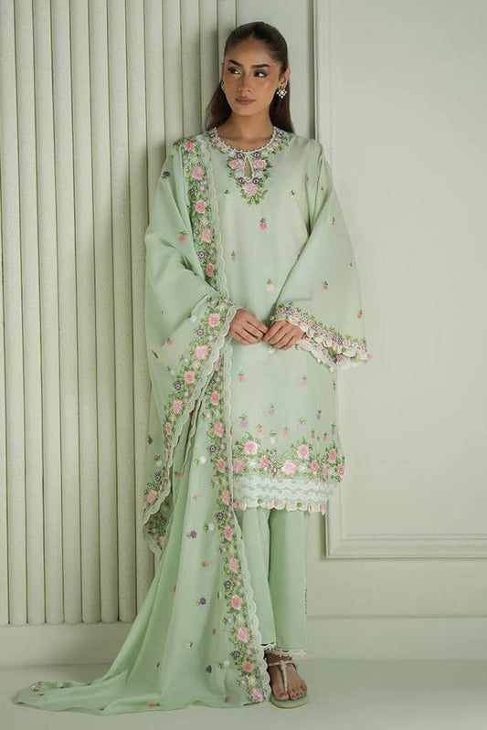 CROSS STITCH LAWN 3PC - LAWN EMB SHIRT WITH MONARK EMB DUPATTA AND LAWN DYED TROUSER | RP-3695