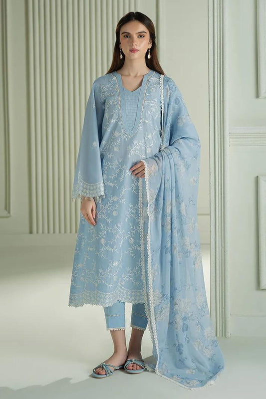 CROSS STITCH LAWN 3PC - LAWN EMB SHIRT WITH MONARK PRINTED DUPATTA AND LAWN DYED TROUSER | RP-3664