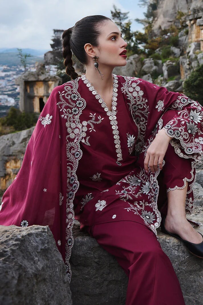 IMAGE LAWN 3PC - LAWN EMB SHIRT WITH MONARK EMB DUPATTA AND LAWN EMB TROUSER | RP-3715